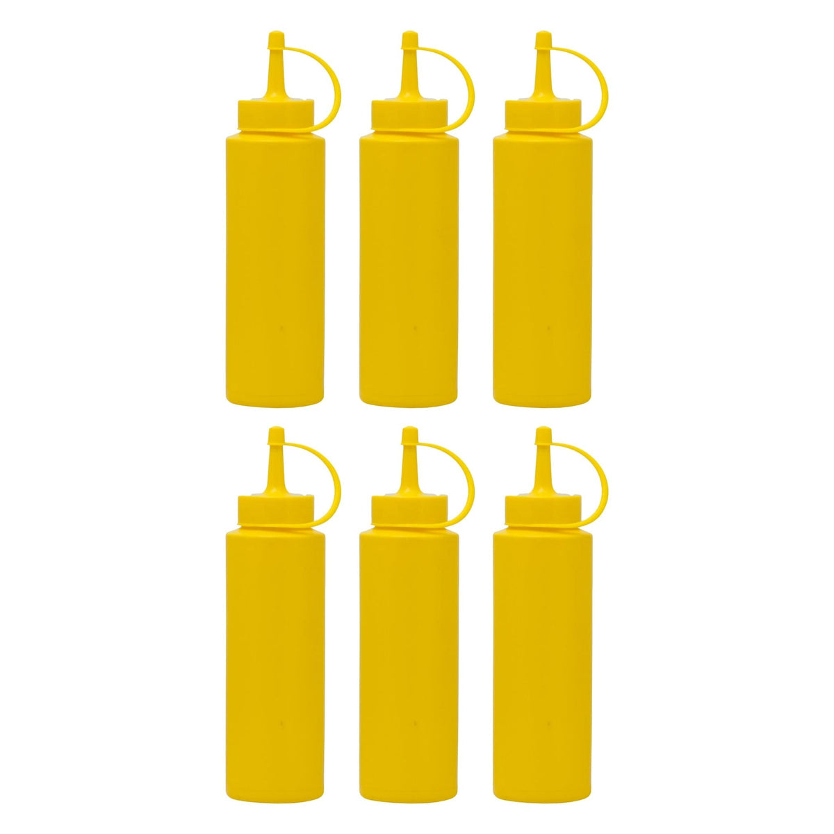 Regent Sauce Bottle Regent Round Plastic Sauce Bottle Yellow 6 Pack 250ml 12109