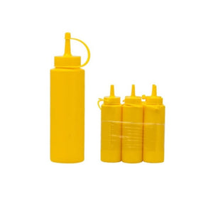 Regent Sauce Bottle Regent Round Plastic Sauce Bottle Yellow 6 Pack 250ml 12109 (7336041513049)