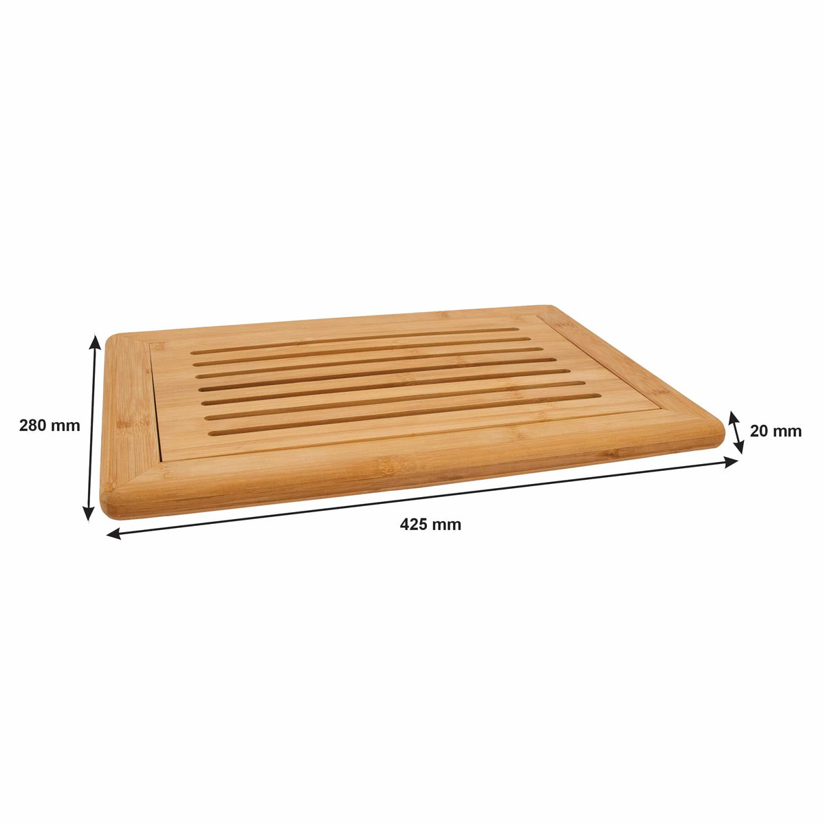 Regent Serving Board Regent Bamboo Bread Board With Crumb Catcher 425x280x20mm 30227