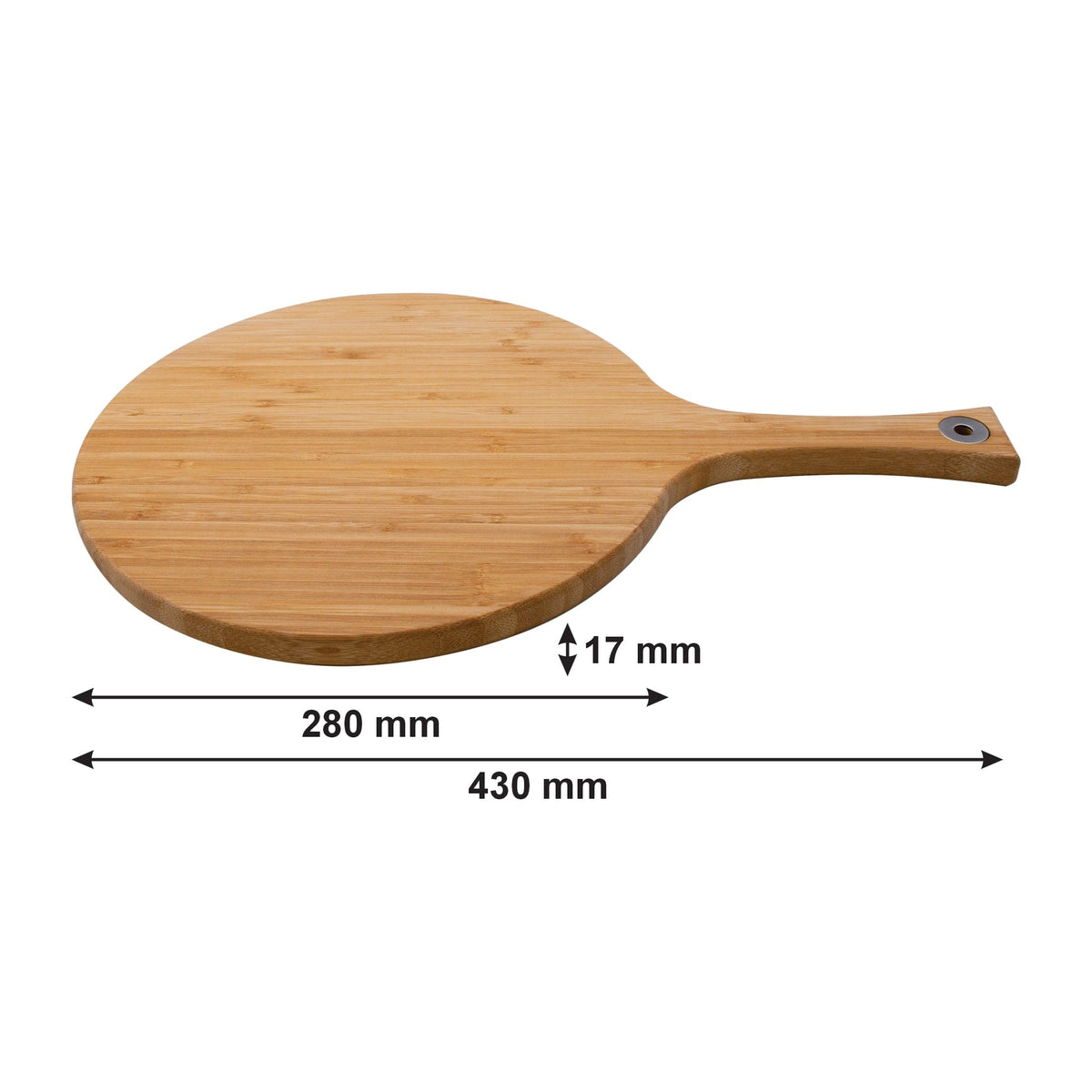 Regent Serving Board Regent Bamboo Round Paddle Serving Board With Ring, (430/270mm Diax15mm) 30187 (7817367355481)