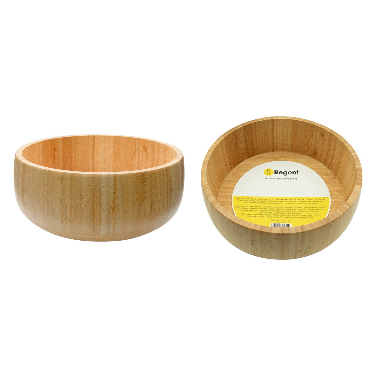 Regent SERVING TRAY Regent Bamboo Salad Serving Bowl 258mm Diax103mm 30251