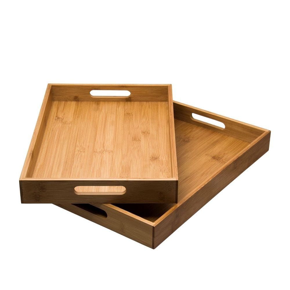 Regent SERVING TRAY Regent Bamboo Trays With Handle 2 Piece Set 30204