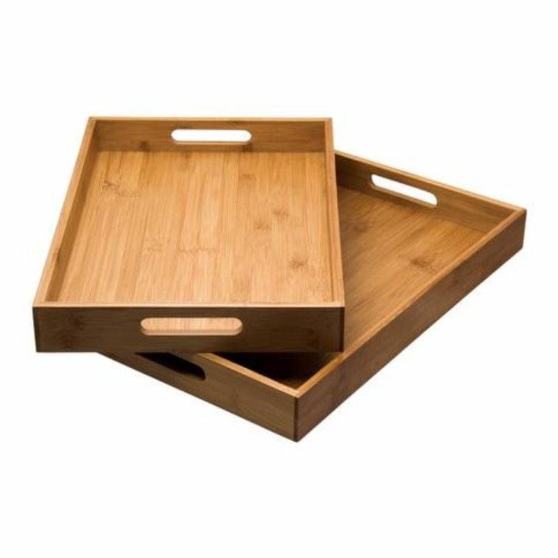Regent SERVING TRAY Regent Bamboo Trays With Handle 2 Piece Set 30204