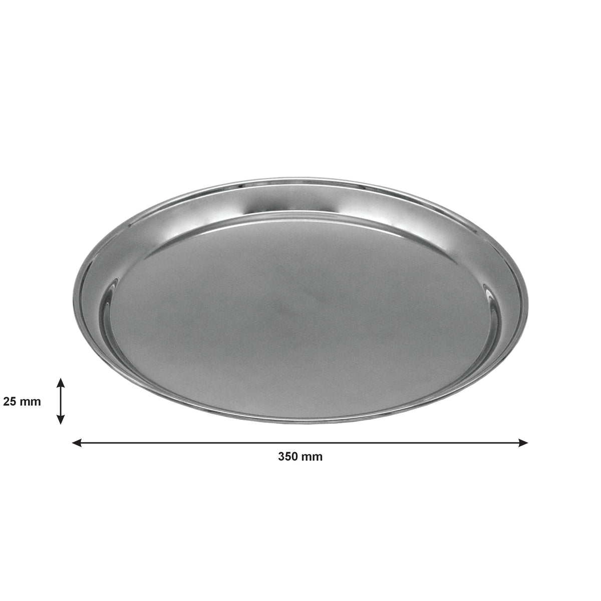 Regent Serving Tray Regent Bar Butler Round Serving Tray Stainless Steel, (350mm Diax25mm) 30753