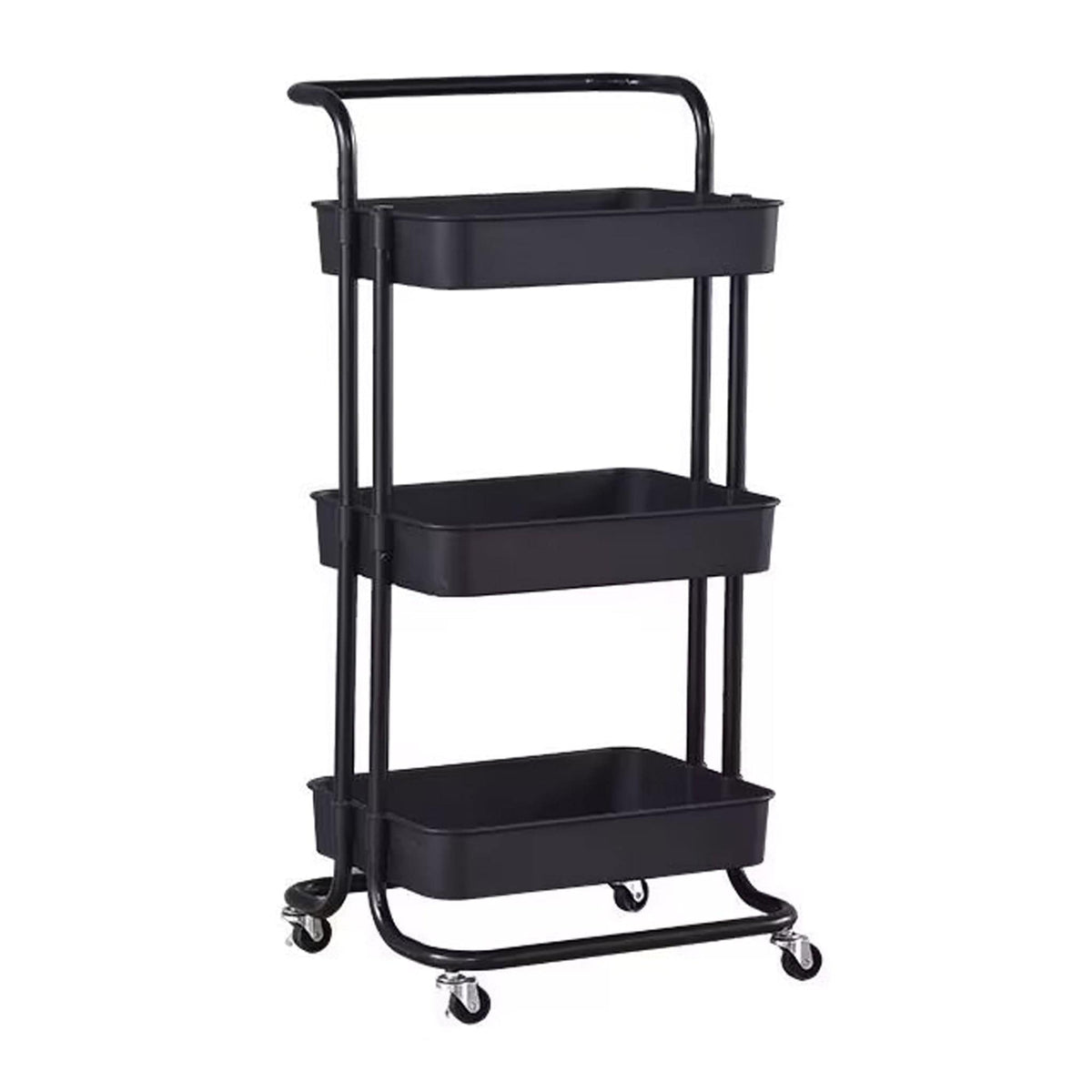 Regent Storage Rack Storage Rack 3 Plastic Shelves On Metal Frame Black/white/grey (450x370x850mm) 42123
