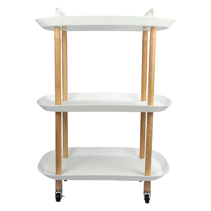 Regent Storage Rack Storage Rack 3 Shelf White Plastic And Wood (575x360x795mm) 42120