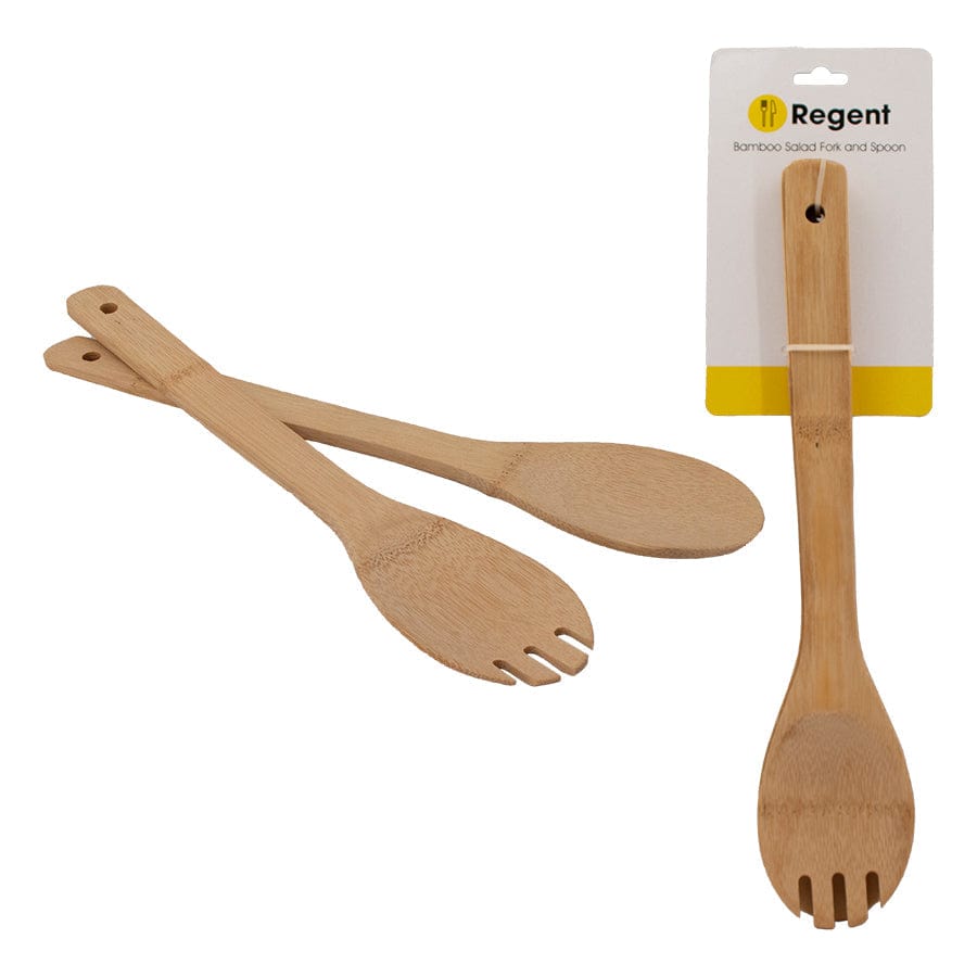 Regent TONG Regent Bamboo Salad Fork And Spoon 2 Pieces 300x60x6mm 30968 (7817375121497)