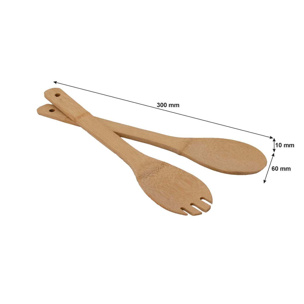 Regent TONG Regent Bamboo Salad Fork And Spoon 2 Pieces 300x60x6mm 30968 (7817375121497)