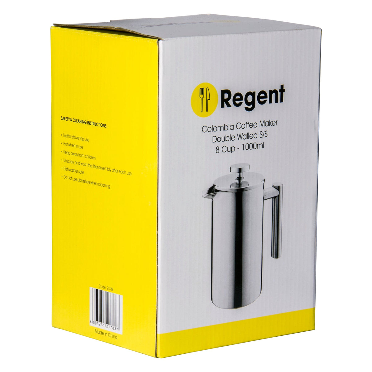 Regent Vacuum Regent Colombia Coffee Maker Double Walled St Steel 8 Cup (1lt) 21788