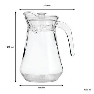 Regent Water Jug Regent Glass Water Jug With Clear Lid 1.3lt 10367 (7813695570009)