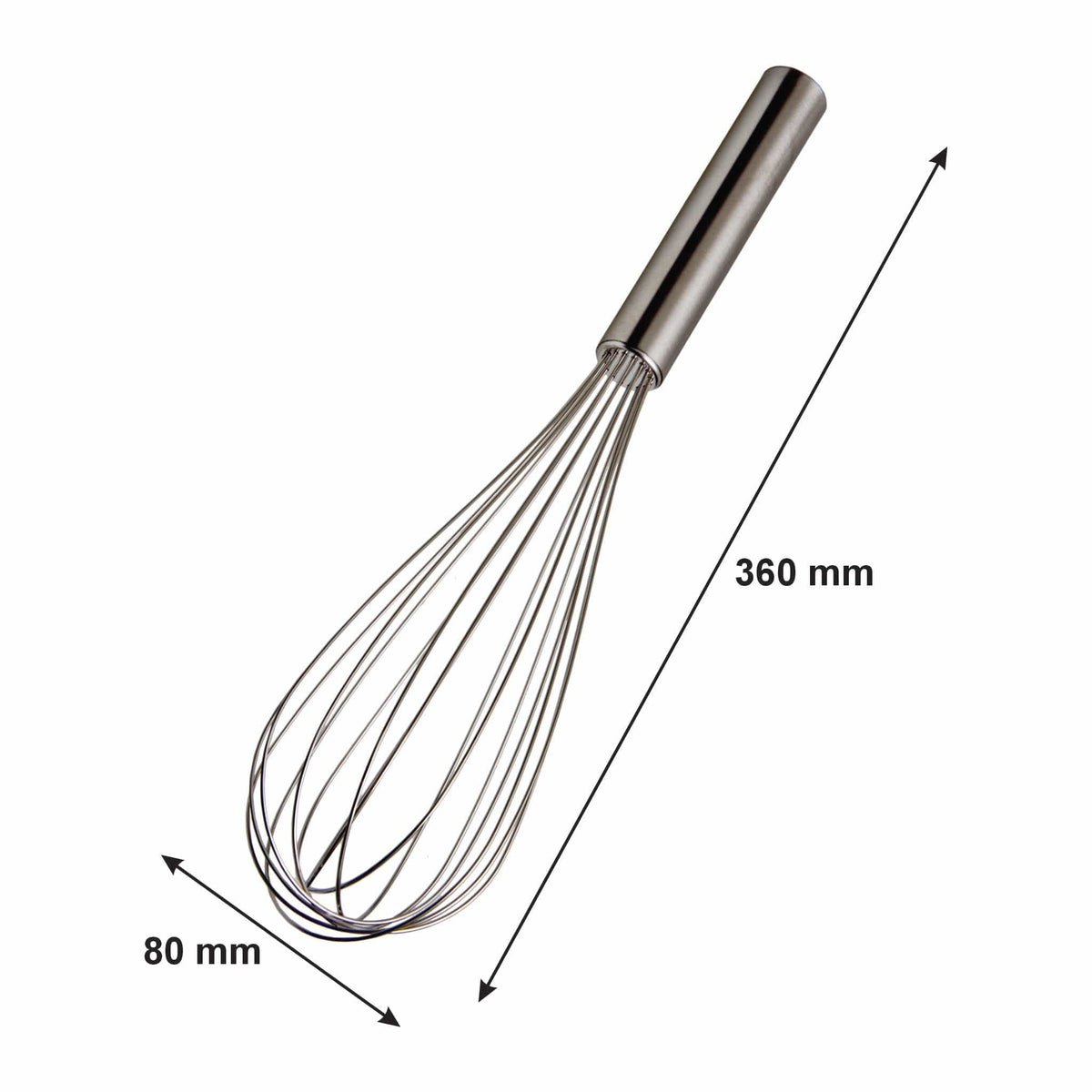 Regent Whisk Regent Piano Whisk 8 Wire Stainless Steel, (360x80mm) 30140