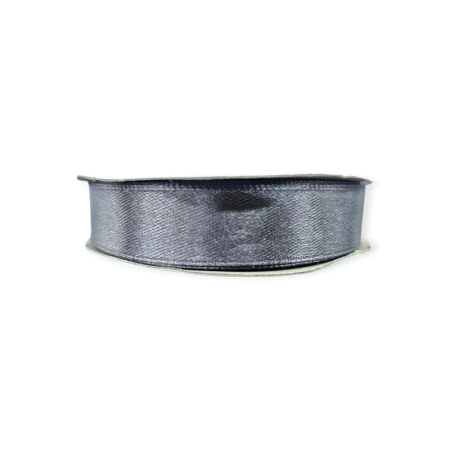 RIBBONS Habby DK Grey Satin Ribbon 15mm