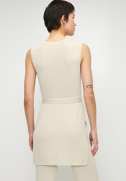Pringle Ladies Knitted Top Stone Bree Lurex.