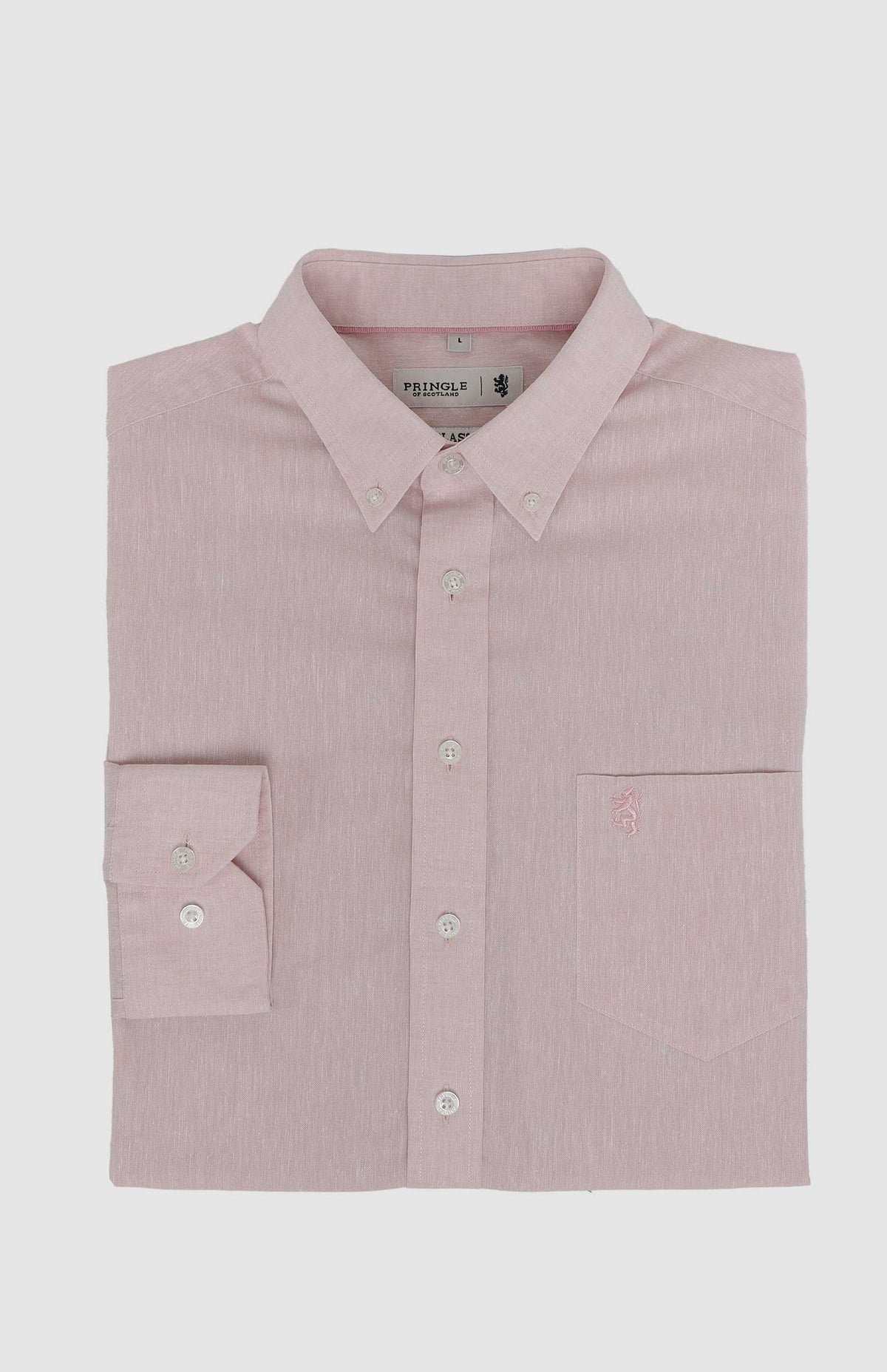 Riaan Cotton-Linen Classic LS Shirt - Pink PR112044.