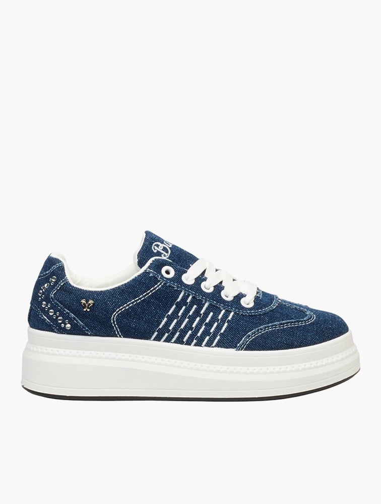 Butterfly Feet Senhora 18 Denim Lace-up Sneaker.