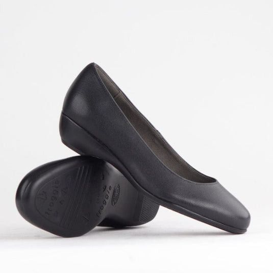 Froggie Ladies Lea Waxy Shoes Black.