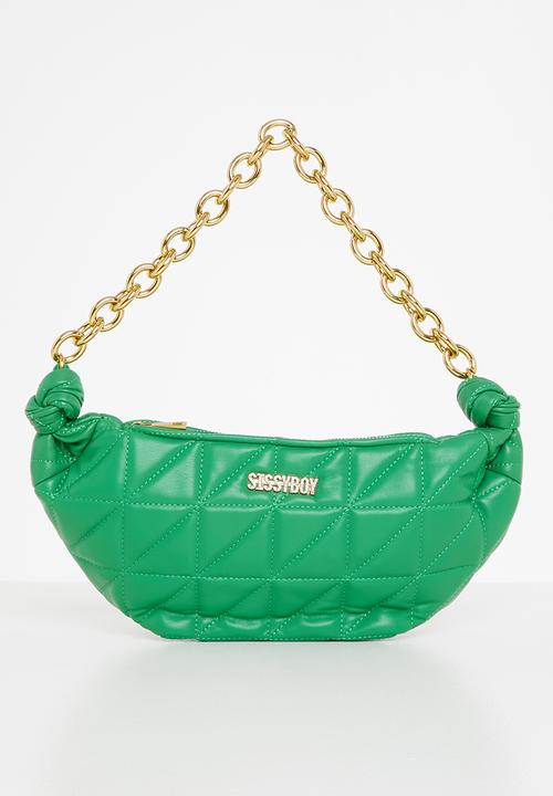 Sissyboy Half Moon Quilted Handbag - Green.