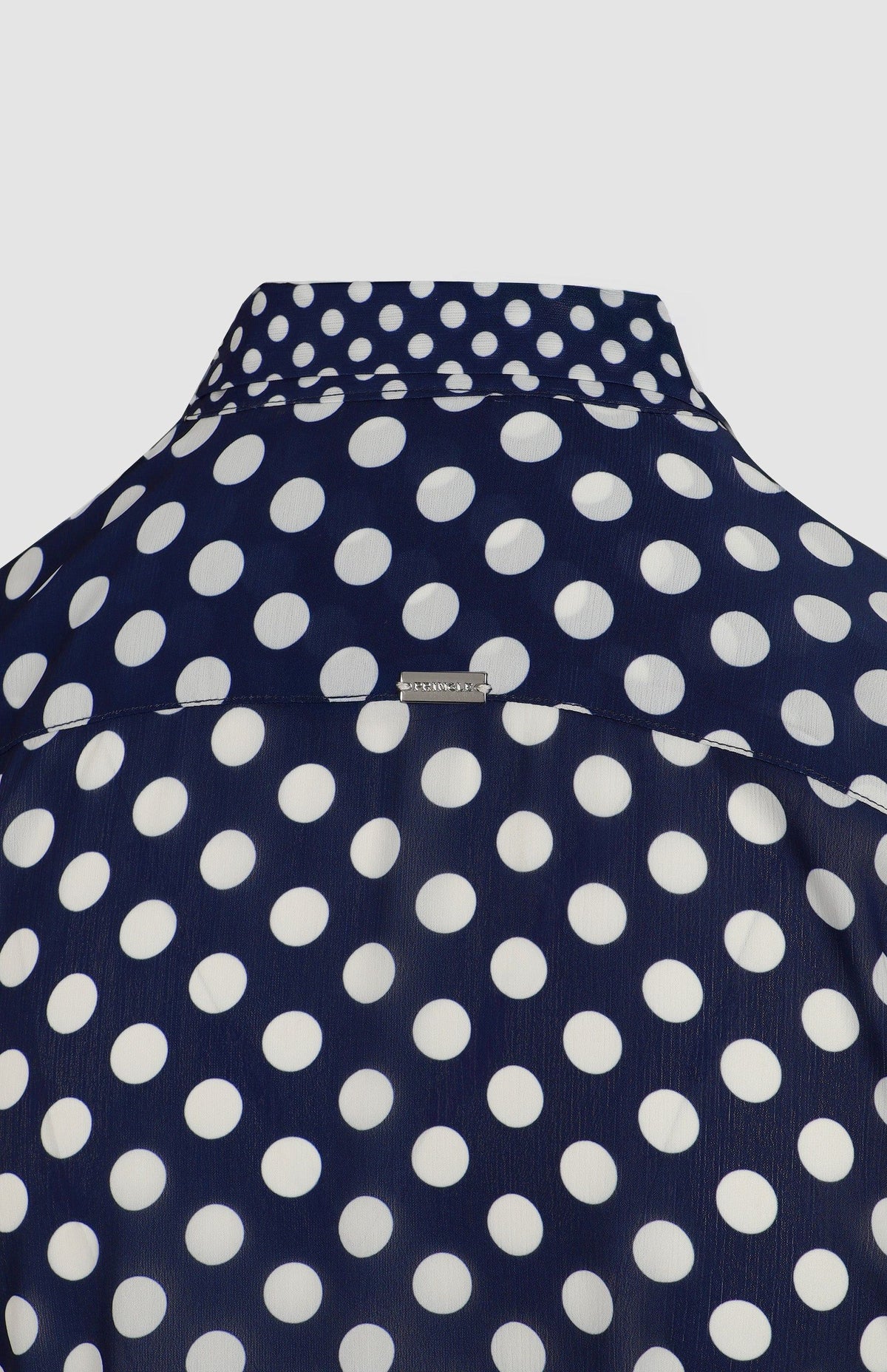Pringle Ladies Spot Blouse Yolanda Ruffle Navy.