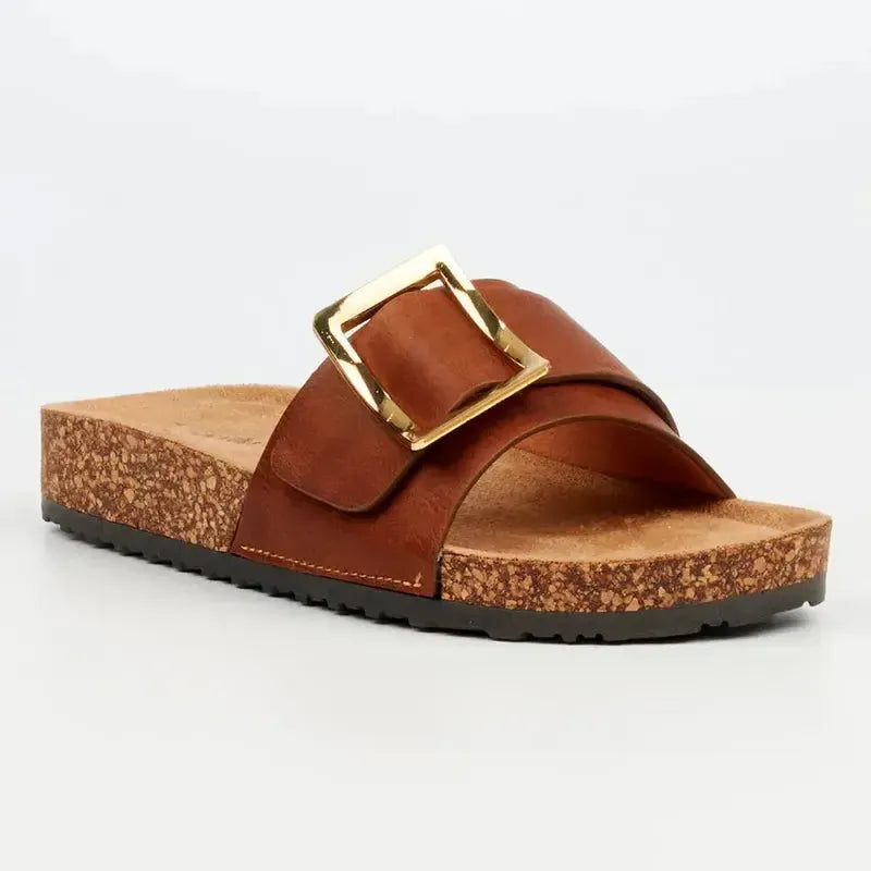 Butterfly Hallie 5 Slide - Tan.