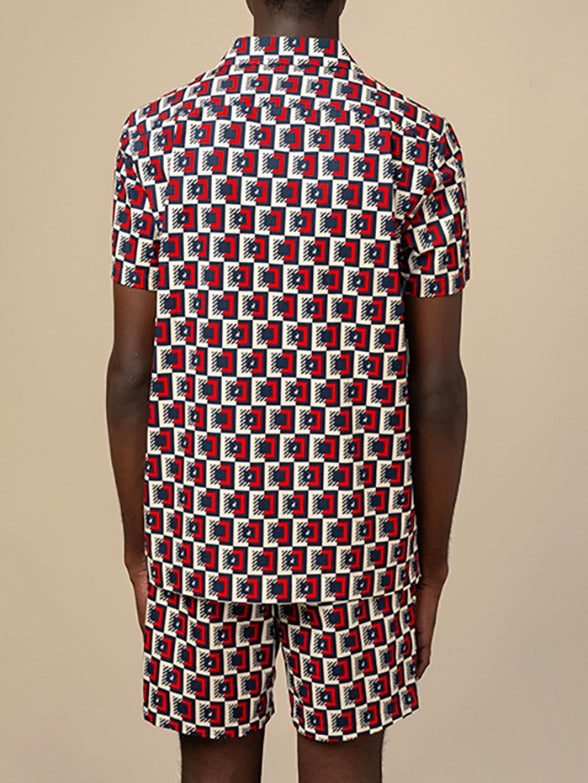 Polo Mens PJC Short Sleeve Monogram Shirt - Red 0048043.