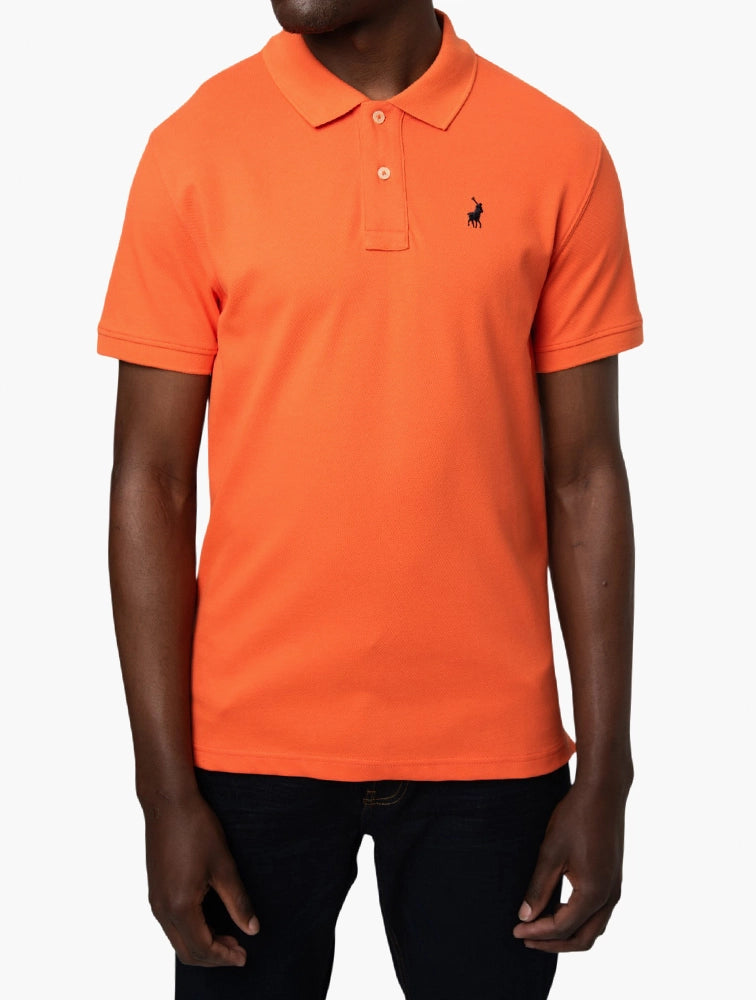 Mens Essential Pique SS Golfer Orange.