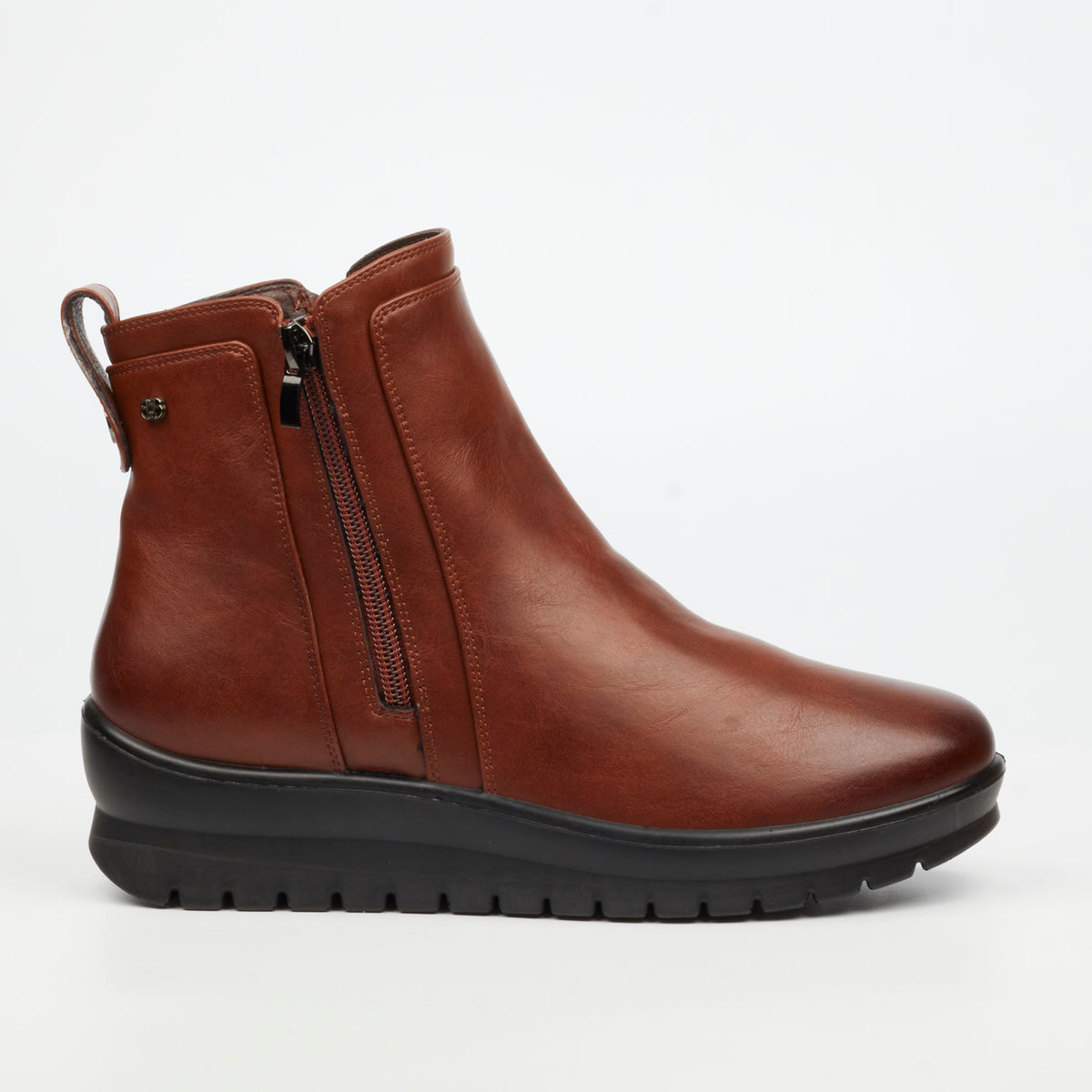 Butterfly Feet Saxon 1 Ladies Ankle Boot - Tan - Faux Leather.