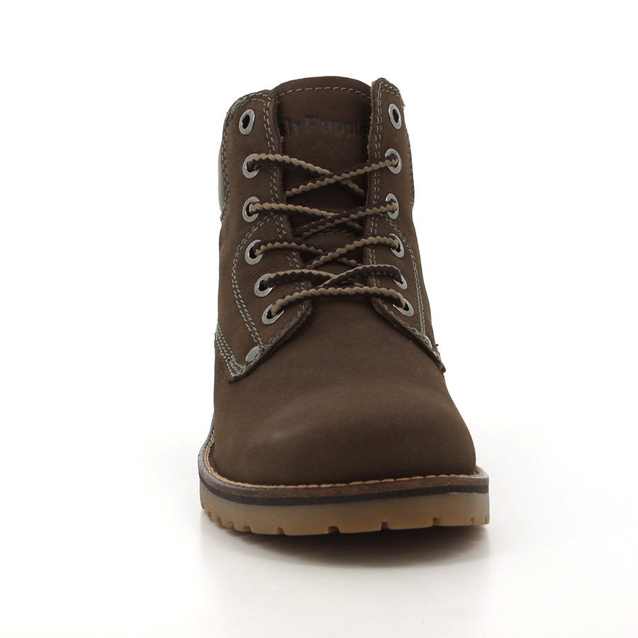 Hush Puppies Wrangle Ladies Boots Dark Olive Nubuck.