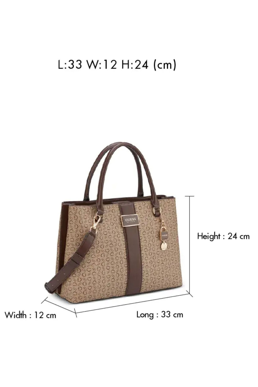 Guess Isabella Satchel Hand Bag - Walnut SG193206 GM19316.