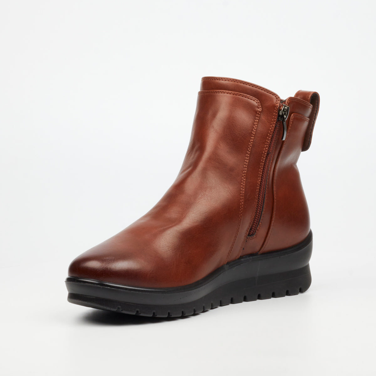 Butterfly Feet Saxon 1 Ladies Ankle Boot - Tan - Faux Leather.