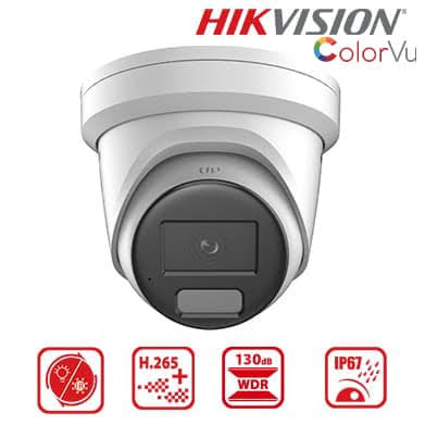 Hikvision DS-2CD2347G3-LI(2U)Y 4 MP AcuSeek Smart Hybrid Light Fixed Turret Network Camera