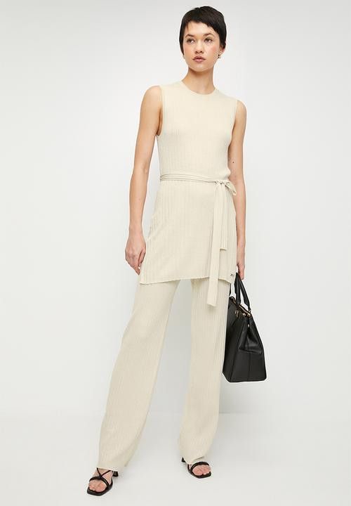 Pringle Ladies Knitted Top Stone Bree Lurex.