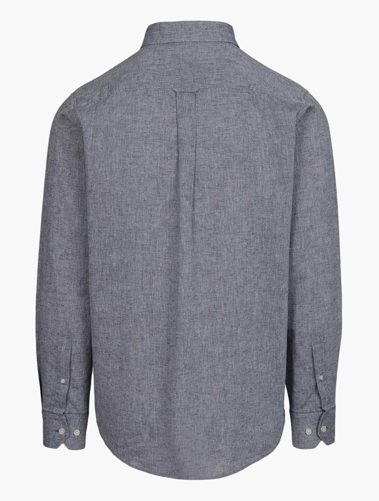 Pringle Riaan Long Sleeve Classic Linen Shirt - Navy PR112044.