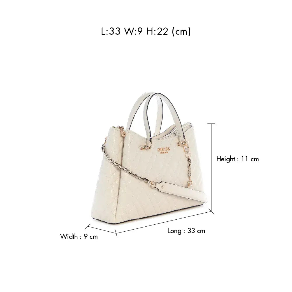 Guess Isemay Girlfriend Satchel Handbag Off-white GG962806.