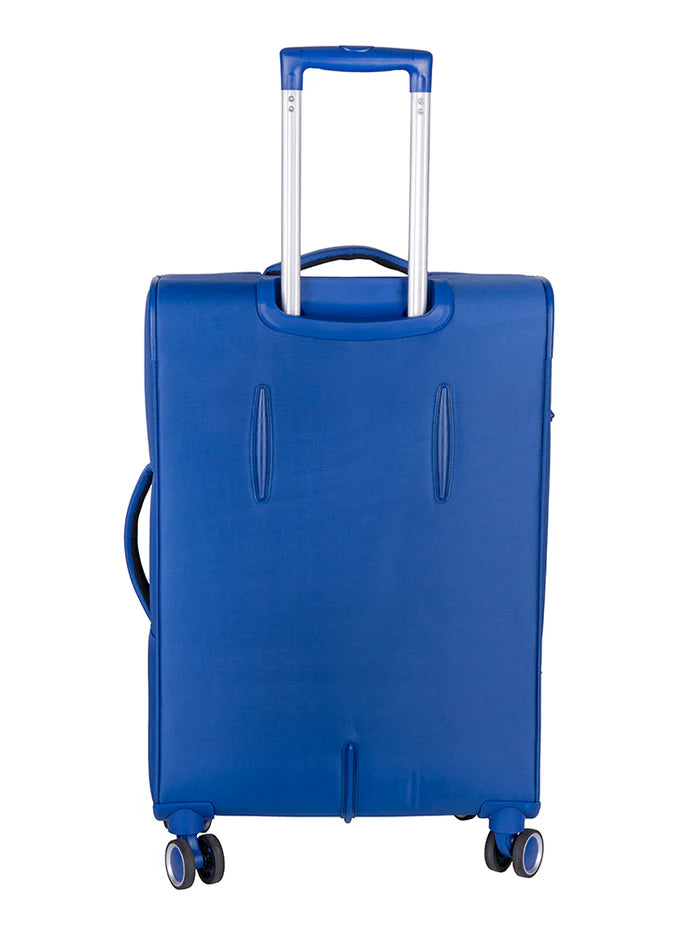 Cellini Rapido Soft Shell 4 Wheel Trolley Case Blue.