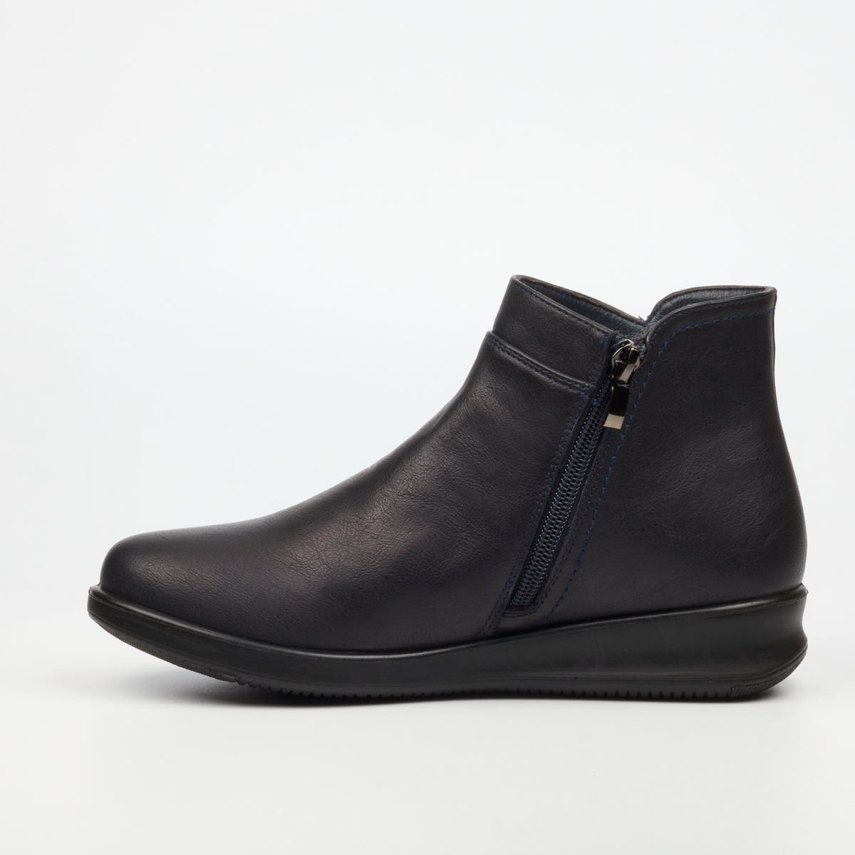 Butterfly Feet Bexly 1 Ladies Ankle Boot - Navy - Faux Leather.