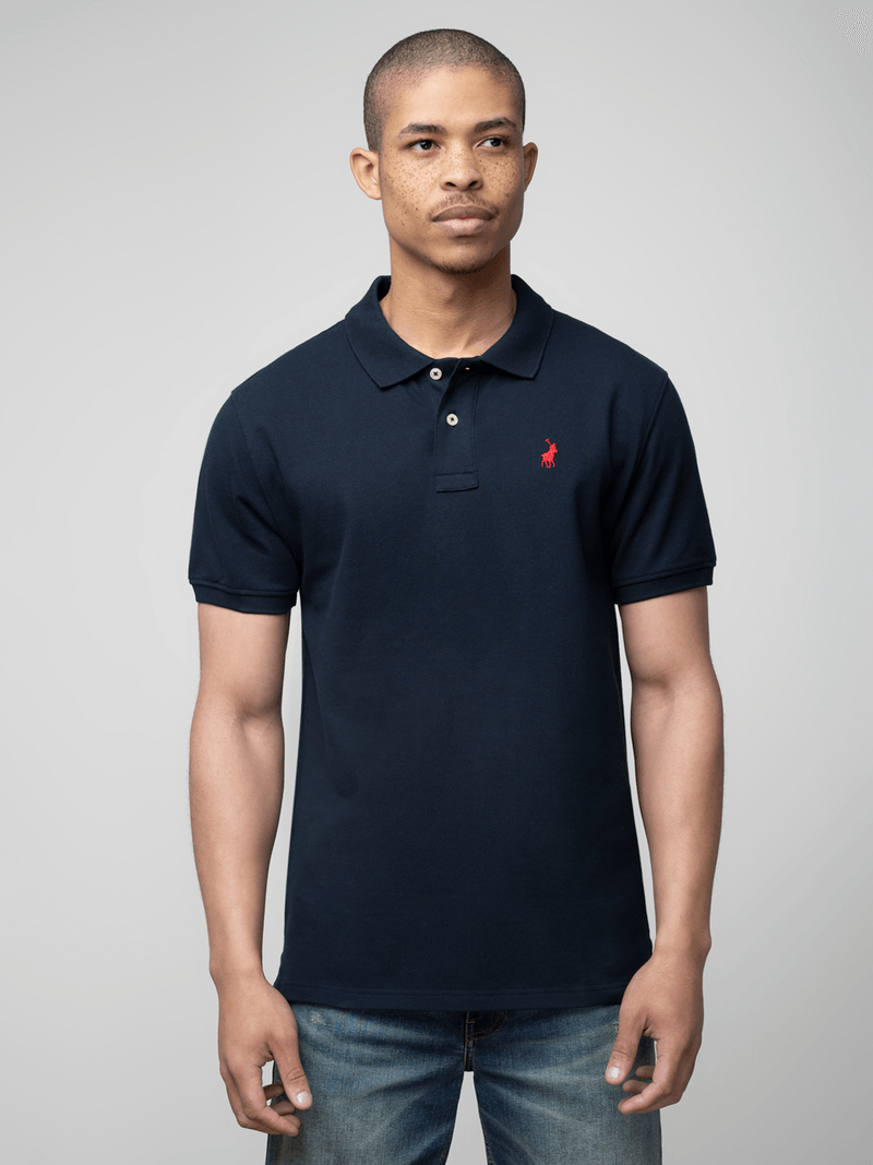 Polo Stretch Pique Golfer Navy.