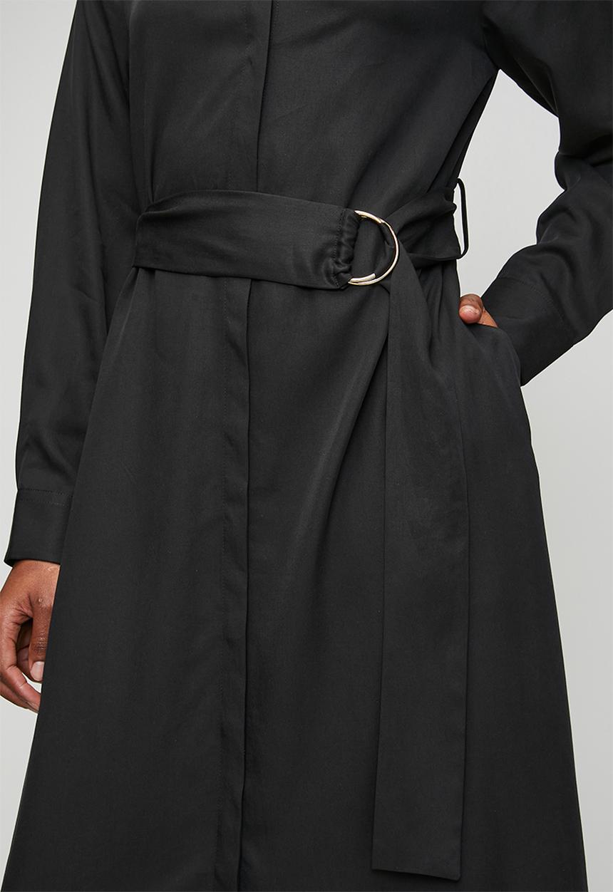 Polo Women's Black Mairi Tencel Long Sleeve Shirt Dress