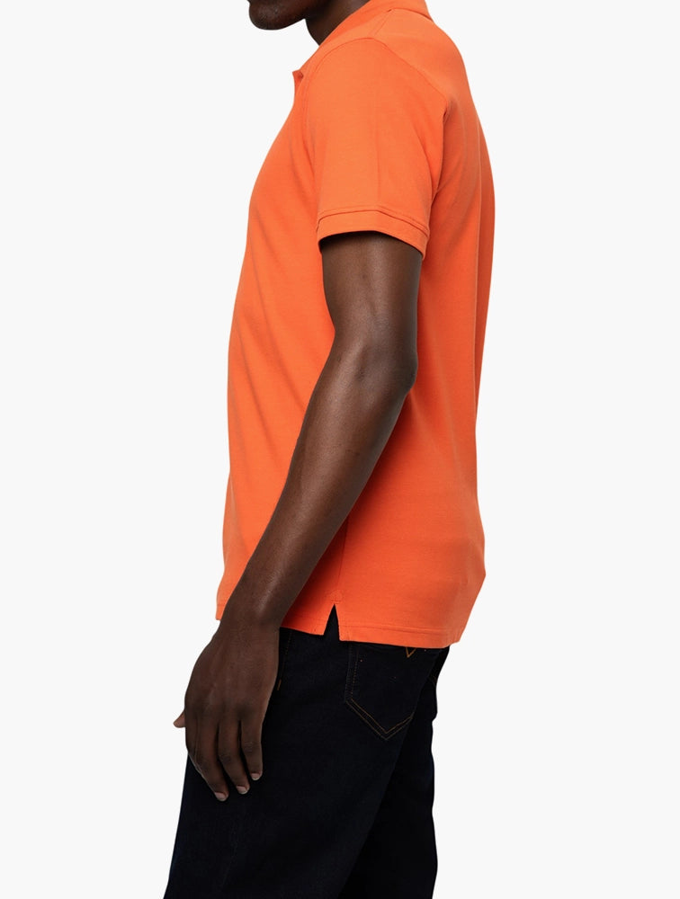 Mens Essential Pique SS Golfer Orange.