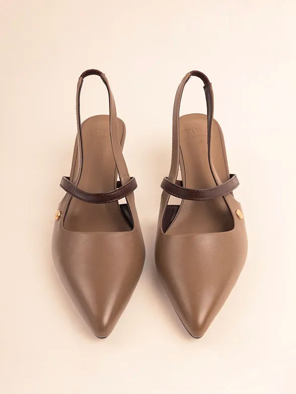 Polo Women's Kitten Strap Heel Taupe
