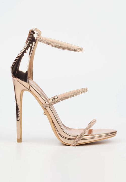 Miss Black Heel Bou 6 strappy stiletto - rose gold