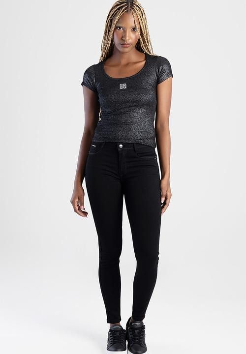 Sissy Boy Avery Mid Waist Basic Skinny Jeans Black P31800