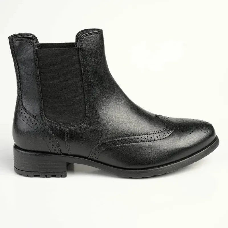 Hush Puppies Zoey Leather Ankle Boot - Black.