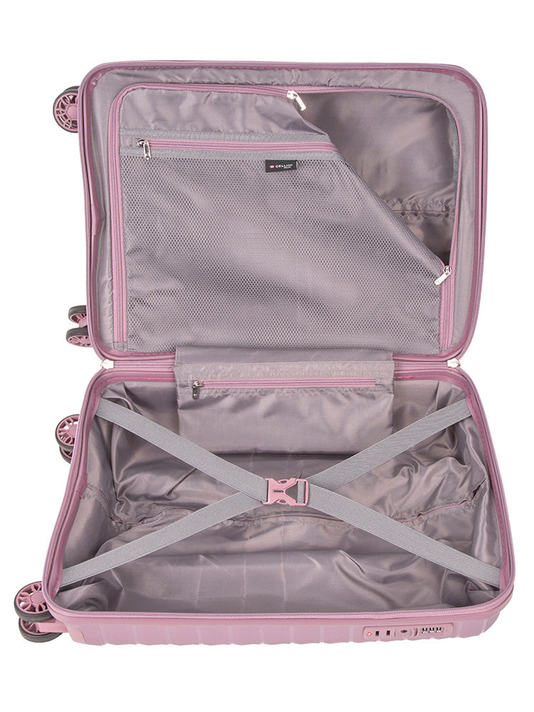 Cellini Aerotech 4 Wheel Trolley Suitcase Pink.