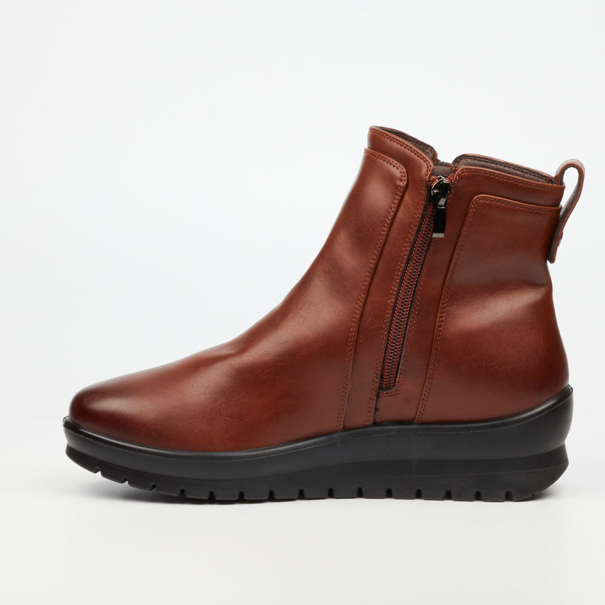 Butterfly Feet Saxon 1 Ladies Ankle Boot - Tan - Faux Leather.