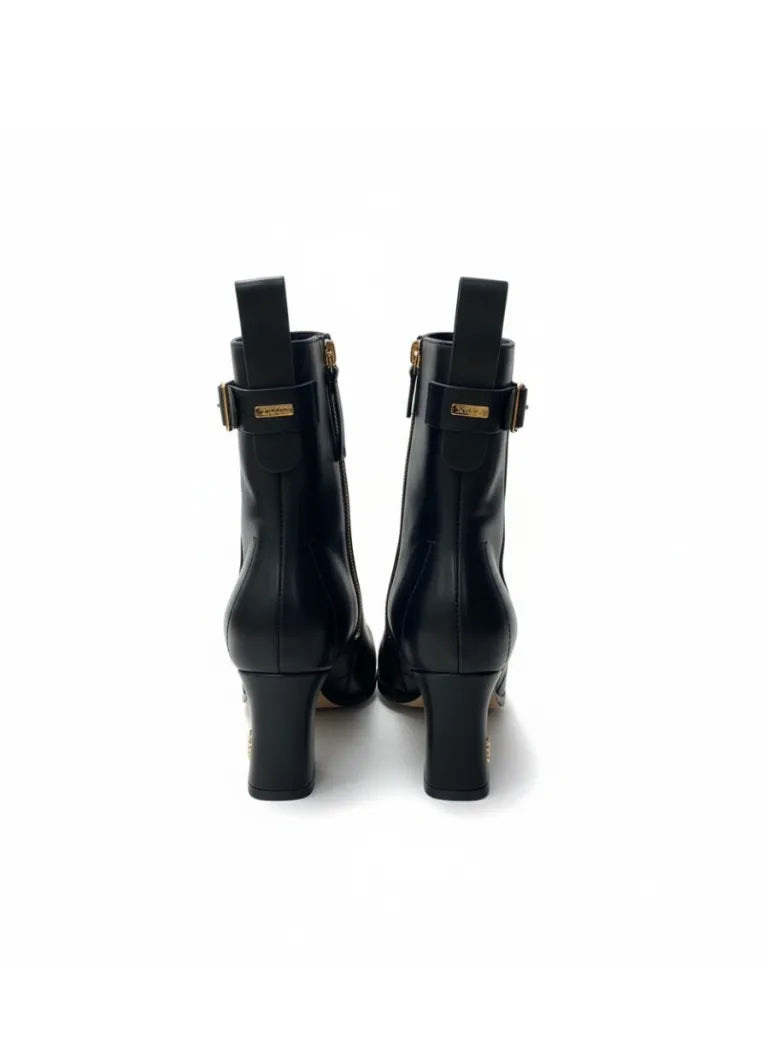 Polo Womens Block Ankle Boots -Black.