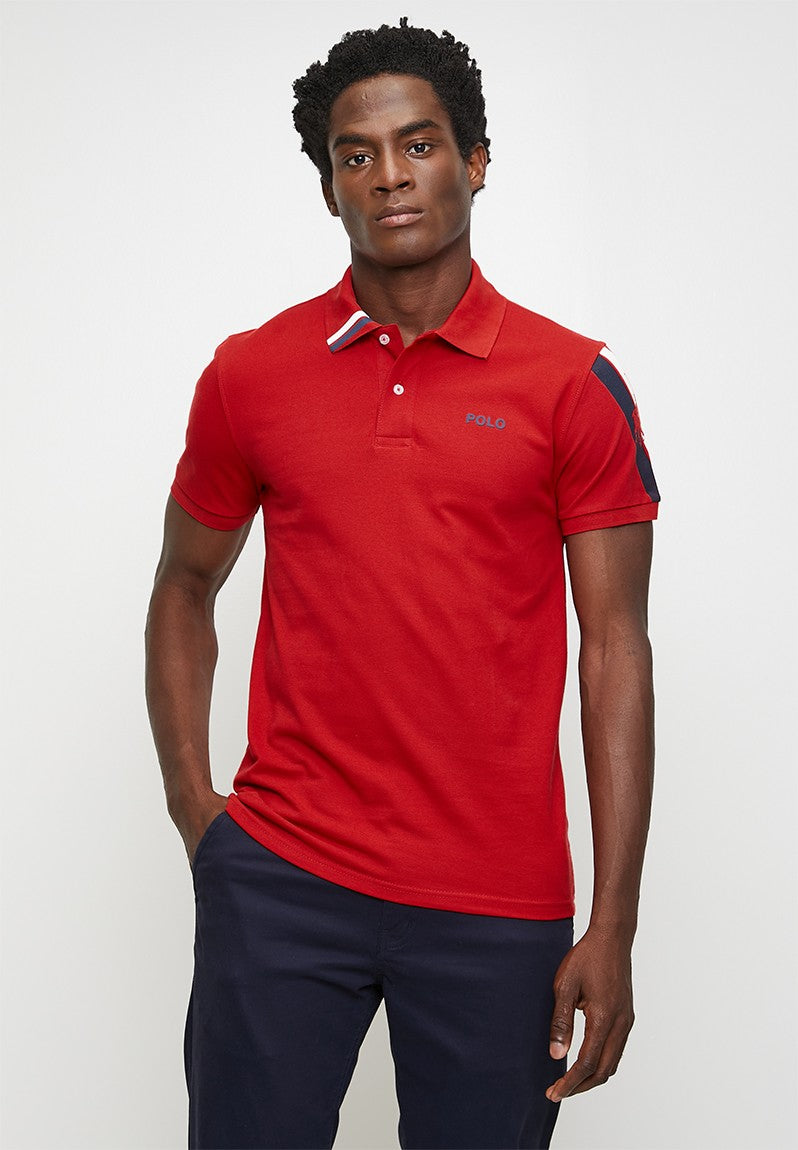 Polo Mens Active Sleeve Pony Short Sleeves Golfer - Red