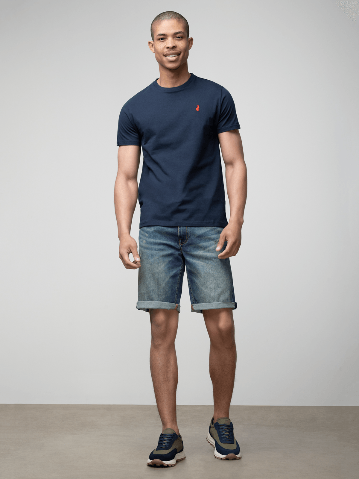 Polo Crew Neck T-Shirt - Navy.