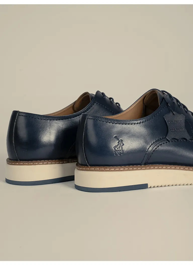Polo Men's Casual Gibson Lace Up Shoes Navy