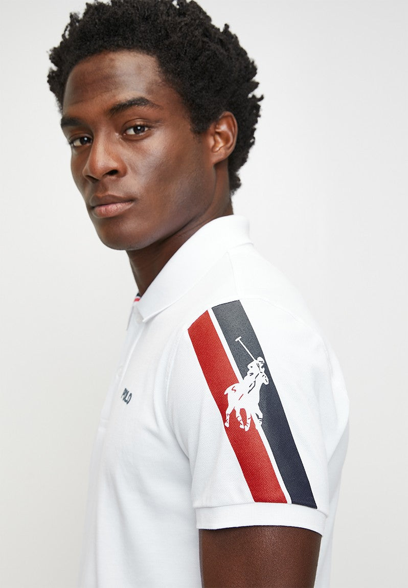 Polo Mens Active Sleeve Pony Short Sleeves Golfer - White