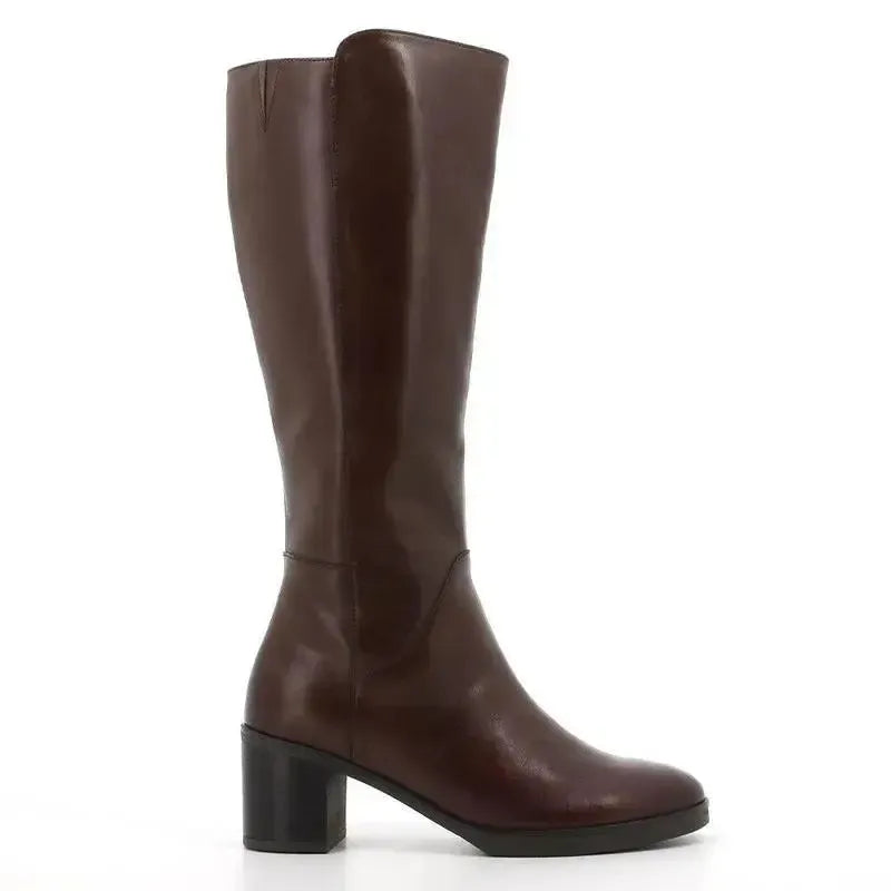 Hush Puppies Sloane Long Leather Boots - Brown.